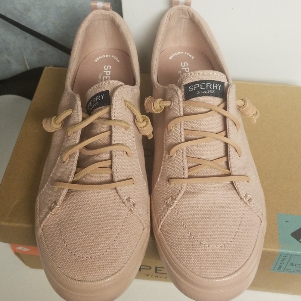 Rose sperrys size 8. Brand new in box